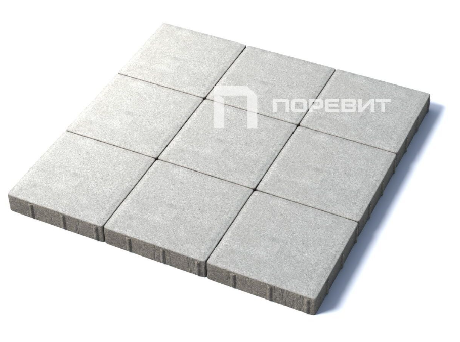 Тротуарная плитка Квадрат 300х300х60 мм, белый