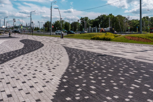 Тротуарная плитка Абрис, мрамор, черный 60мм